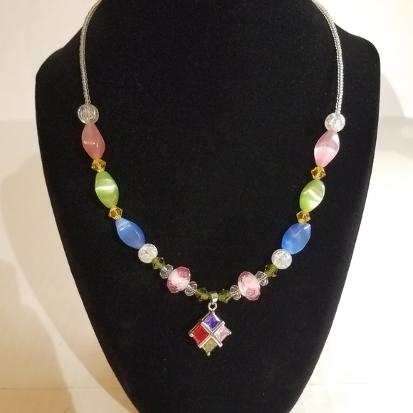 Jewelry - Rhinestone beads necklace  j387